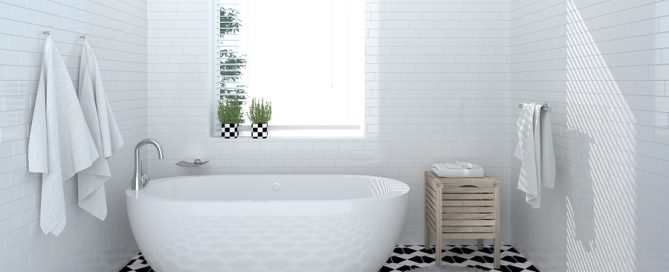 bathroom interior,toilet,shower,modern home design 3d rendering for copy space background white tile bathroom