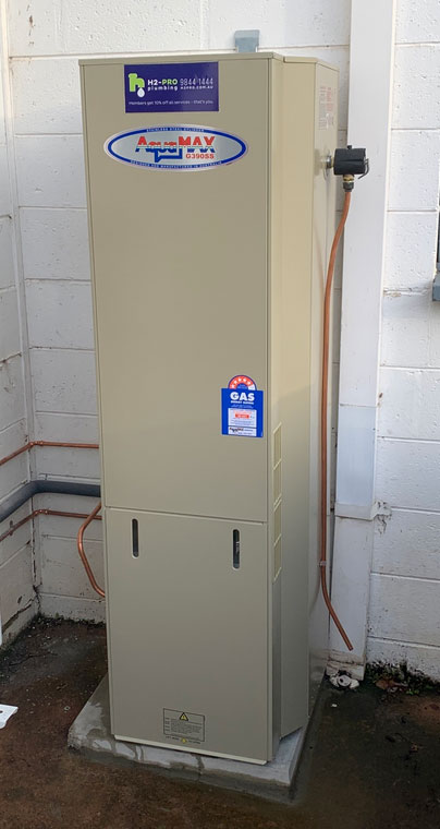 gas hot water system installed and repaired by H2Pro Plumbing