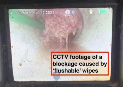 Drain Blockage - flushable wipes blocking pipes