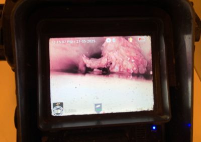 CCTV Camera showing flushable wipes blocking pipes