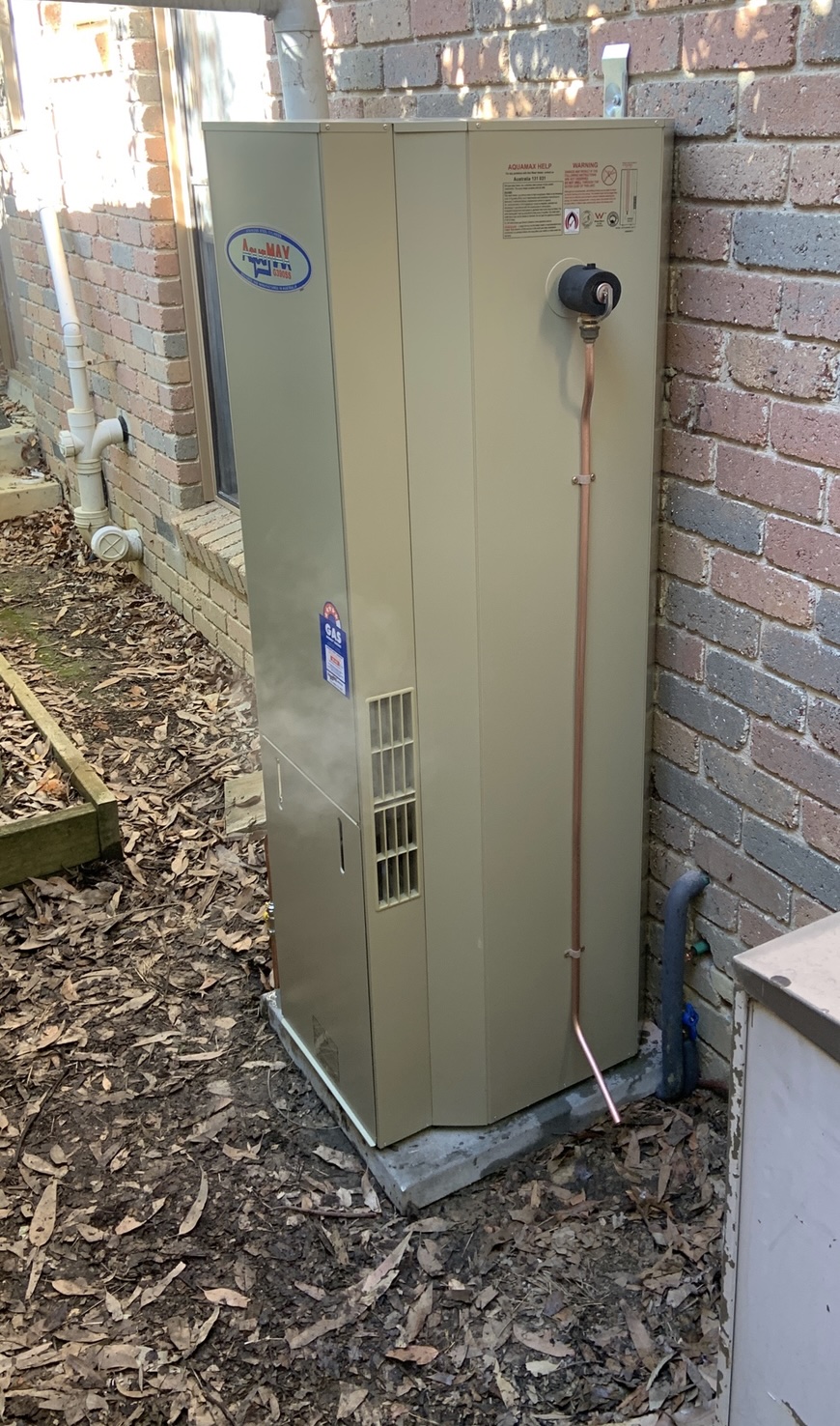 Aquamax hot water replacement completed for a Vermont homeowner by H2PRO Plumbing.