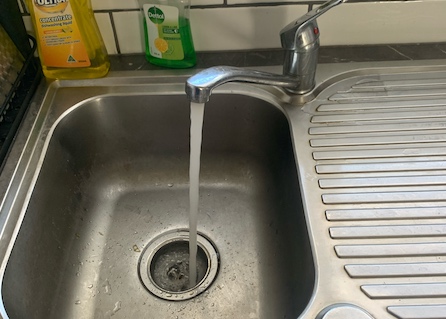 After water pipe replacement - Ringwood Clear, clean water from the same tap after water pipe replacement in Ringwood